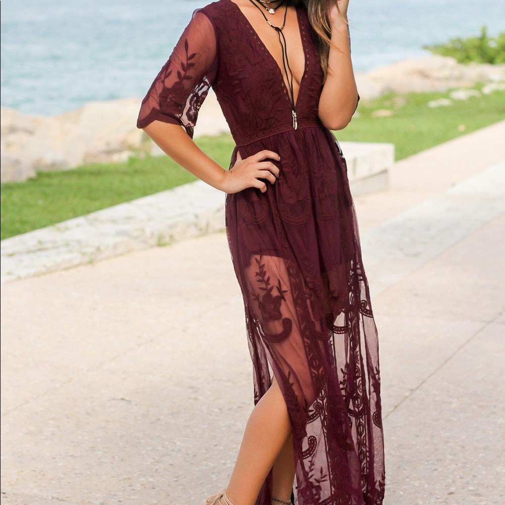 Haute Monde Lace Maxi Romper NWT